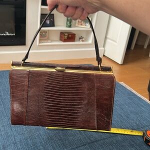 Vintage  Genuine Lizzard Purse with gold closure and feet